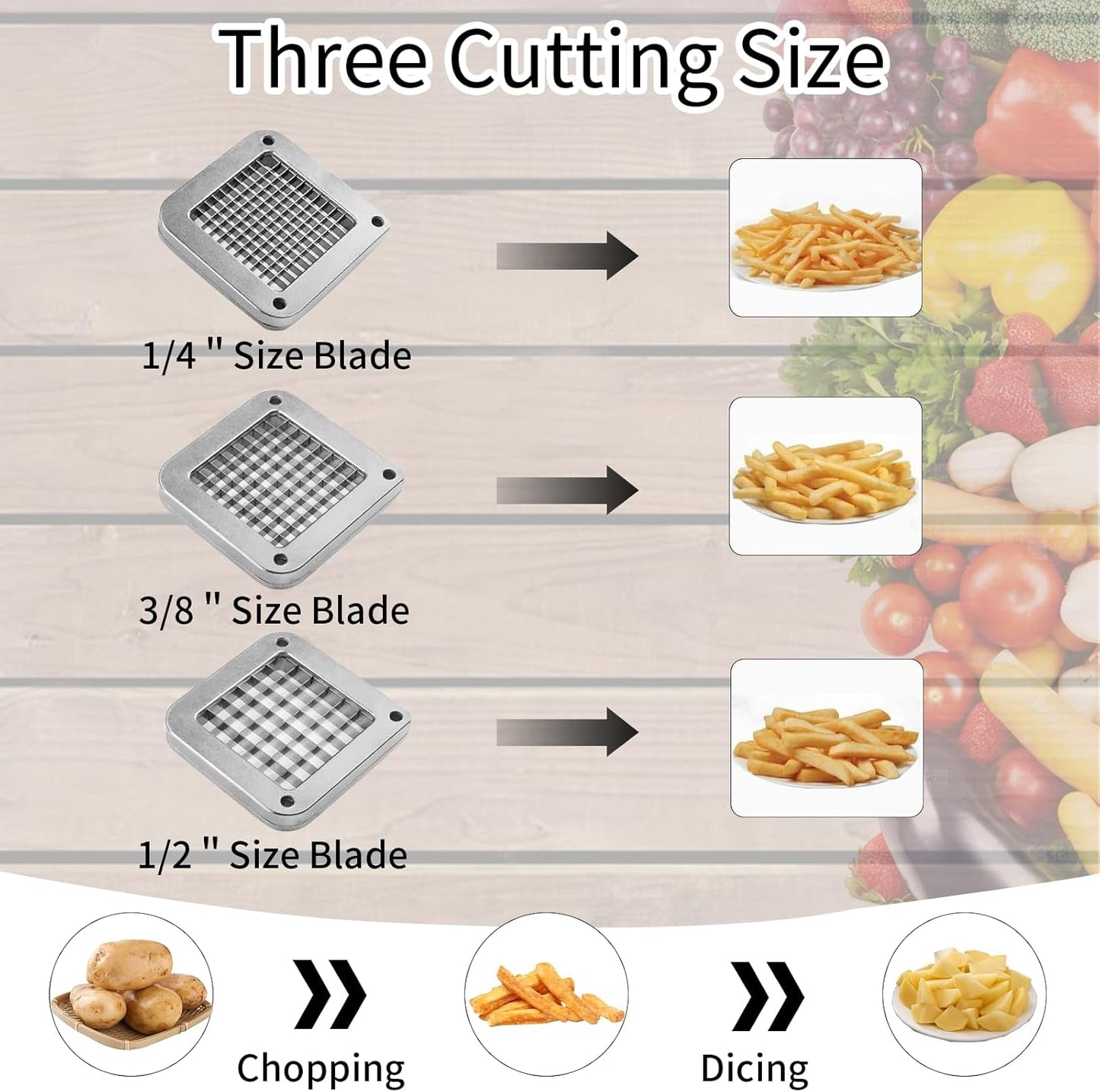 French Fry Cutter Replacement Blade,Blade Assembly and Pusher Block for Commercial French Fry Cutter (1/4" Replacement Blade)