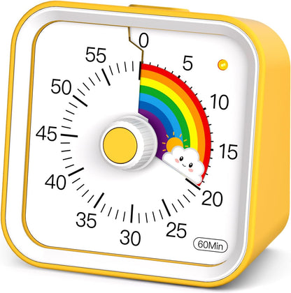 Visual Timer for Kids with Pause Function, 60 Minute Countdown Timer for Kids Desk Study, Teaching, Kitchen Cooking, Office Meetings, Time Management for ADHD (White)