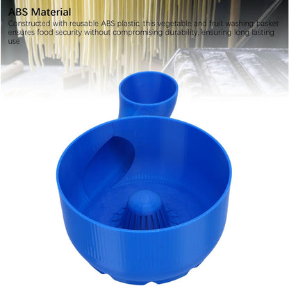 Fruit Washer Bowl, Automatic Vegetable Cleaner Spinner Basket with Drain System ABS Kitchen Produce Washing Container for Fruits Vegetables (Blue)