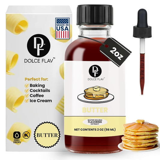 Dolce Flav Cheesecake Extract – 2 Ounce Water-Soluble Kosher, Sugar-Free, Concentrated Creamy Flavor for Desserts, Frostings & Pastries, Includes Measured Dropper