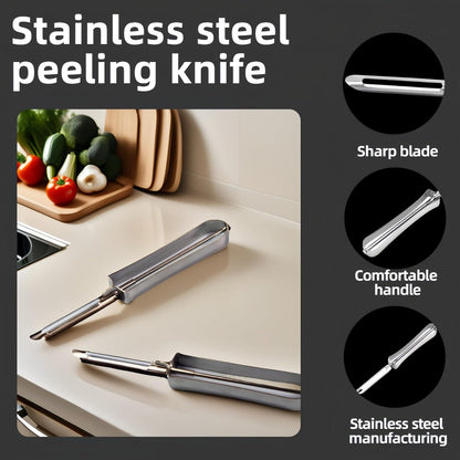 Professional Stainless Steel Peeler - Swivel Blade, Ergonomic Handle, Potato Eye Remover - Commercial Grade Vegetable Peeler for Potatoes, Carrots, Apples - Dishwasher Safe