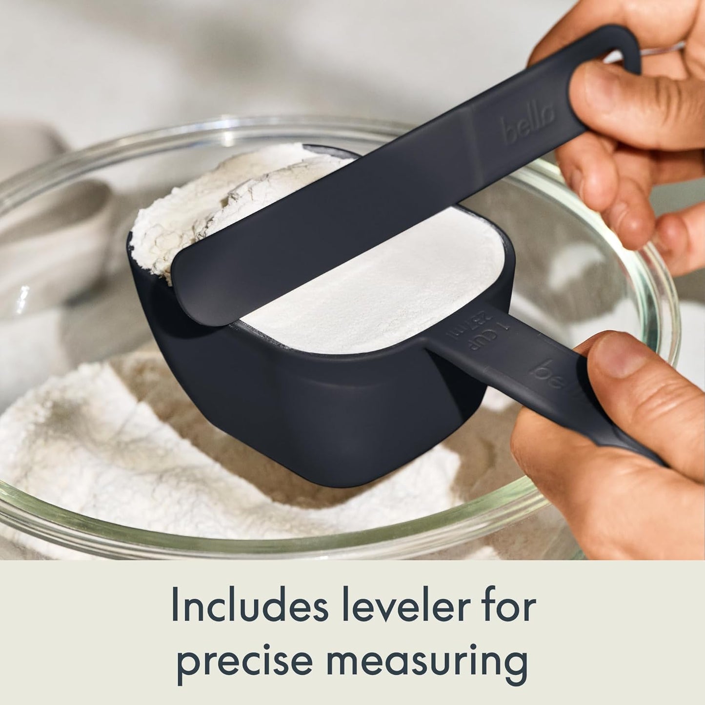 bella 9-Piece Nested Measuring Cups & Spoons Set, Stackable, 4 Cups, 4 spoons, 1 Leveler, Non-slip handles, Kitchen Cooking Baking Measuring Set, BPA Free, Dishwasher Safe, Oatmilk