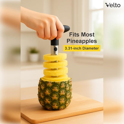 Watermelon Slicer and Pineapple Corer Set (3-Piece) - Stainless Steel Fruit Cutter Tool Kit for Cubing, Coring, Dicing Melon, Papaya, Cantaloupe - BBQ, Party, Kitchen Gadget - Dishwasher Safe