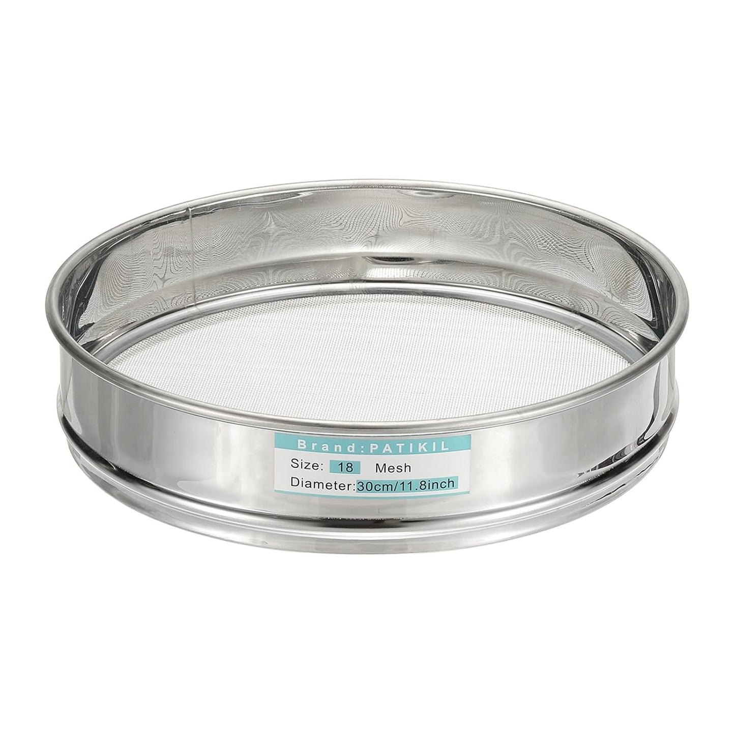 PATIKIL 10 Mesh(2mm) Lab Sieve, 11.8"(30cm) Diameter Sifting Screen 304 Stainless Steel Wire Cloth Fine Mesh Sieve for Industrial Laboratory Home Soil Sifter Dry Sift Screens Hash