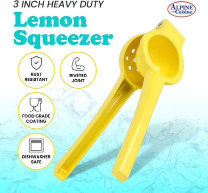 Alpine Cuisine Orange Squeezer with hook - Handheld Aluminum Citrus Juicer, Manual Citrus Juicer press, Orange & Lemon Press - Kitchen Tools and Gadgets for Making Fresh Juice - 9.1 x 3.5 Inches