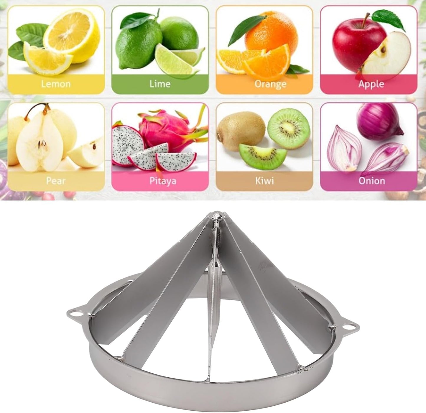 Zerodis Fruit Cutter Blade Replacement, Stainless Steel Lime Slicer Blade Vegetable Chopper Dicer Blade for Pears Oranges (8 Section)
