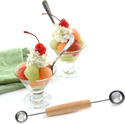 Norpro Double Melon Baller w/Wood Handle, 8 In.