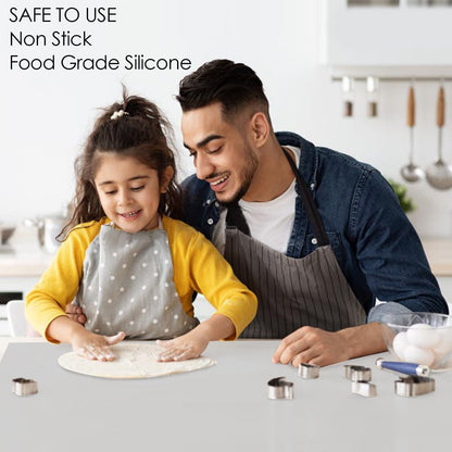Standard Silicone Mat,Black Baking Mat-Food Grade Kids Dinner Table Placemat Non Slip Counter Mat with Raised Edges Heat Resistant Mat for Air Fryer Nonstick Pastry Dough Mat(1 Pack 23.6'' x 15.7'')