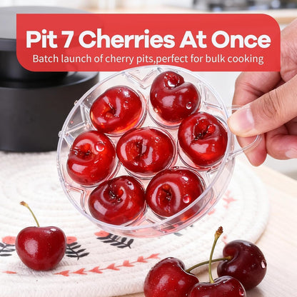 7-Hole Cherry Pitter Tool – Multi Cherry Pitter Pit Remover Corer, Mess-Free Fruit Stoner for Cherry Jam, Baking & Kitchen Prep
