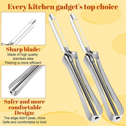 2 Pack Swivel Vegetable Peelers, Stainless Steel Carrot Peelers Safe Kitchen Tool for Carrot Potato Fruit Dishwasher
