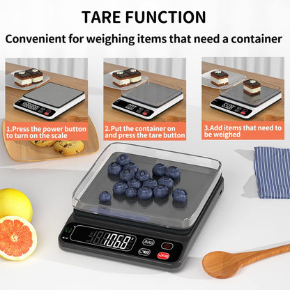 Mini Scale,6.6lb Scale for Grams,Digital Scale Food，Cooking Scale and Food Scales for Kitchen，Food Scale Grams and Ounces,Grams Scale,7Units,Auto Off,Tare,PCS,LCD Display