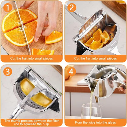 Orange Pomegranate Lemon Squeezer,Manual Citrus Press,Ergonomic Handles Hand Press Bar(Silver)