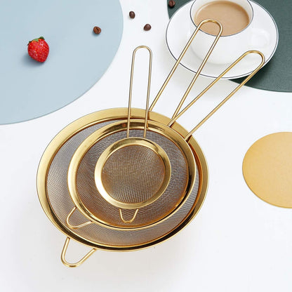 Kyraton Fine Mesh Strainer 6 Pieces Set, Flour Sifter For Baking, Stainless Steel Clander, Matcha Tea Strainer, Gravy Separator, Stasher Sieve Pasta Strainers
