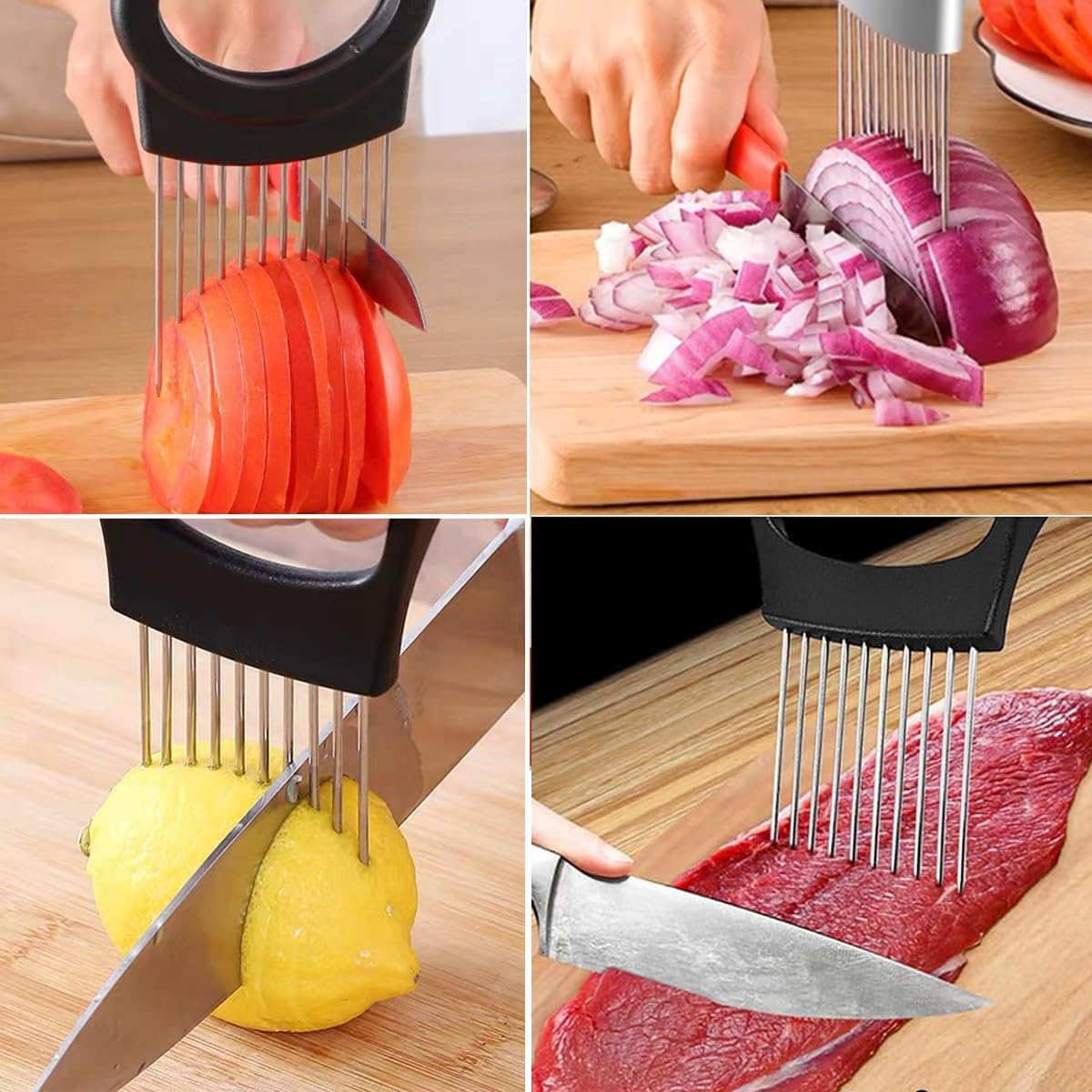 Extra-Large Onion Holder for Slicing, Large Tomato Cutter Slicer with 14 Long Needles, Onion Cutter Vegetable Chopper, Potato Slicing, Kitchen Dicer Tools