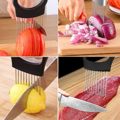 Extra-Large Onion Holder for Slicing, Large Tomato Cutter Slicer with 14 Long Needles, Onion Cutter Vegetable Chopper, Potato Slicing, Kitchen Dicer Tools