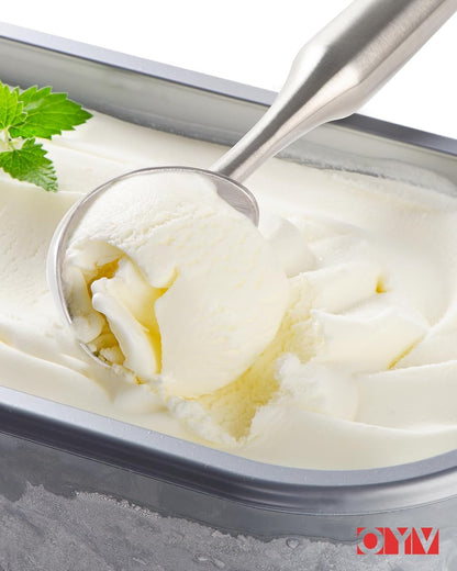 OYV Stainless Steel Ice Cream Scoop, Ergonomically Designed Handle for Comfort, Heavy Duty Ice Cream Scooper, One-Piece Design Ice Cream Scoops, Dishwasher Safe
