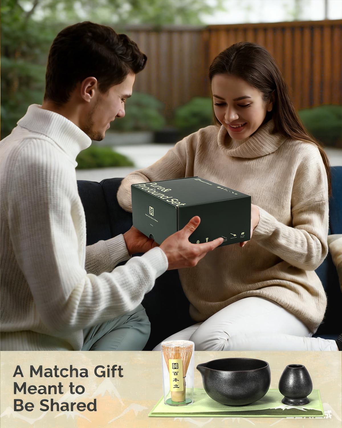 Maestri House Matcha Whisk Set, 7-Pc Complete Matcha Kit with Spouted Ceramic Bowl, Bamboo Whisk and Holder, Scoop, Spoon Rest & Sifter, Tea Cloth – Ideal Gift for Matcha Lovers (Green)
