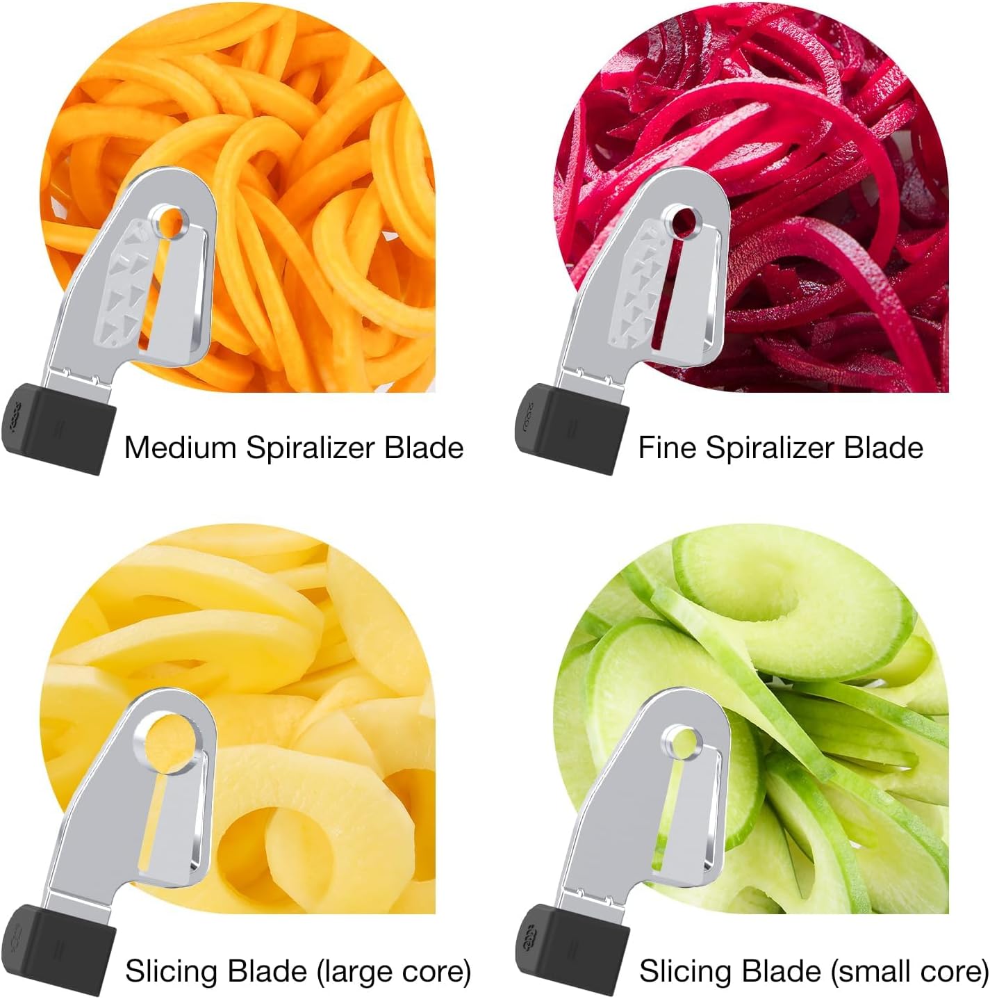 Spiralizer Attachment (5 Blades) Compatible with KitchenAid Stand Mixer, Comes with Peel, Core and Slice, Vegetable Slicer (Not KitchenAid Brand Spiralizer)