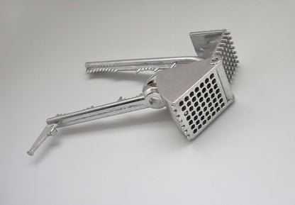 Tredoni Aluminium Big Garlic Press Masher with Head-Cleaner, Olive Pitter, Nutcracker, Meat Tenderizer & Fish Scraper