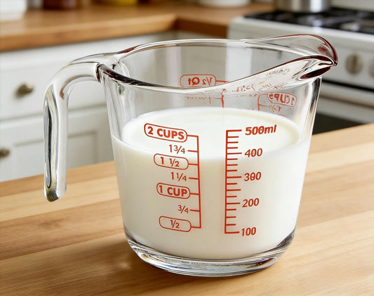 2 Cup Glass Measuring Cup, 16 Oz Heat Resistant Glass with Easy Grip Handle & Drip-Free Spout, Etched Imperial Metric Markings, Oven Microwave & Dishwasher Safe
