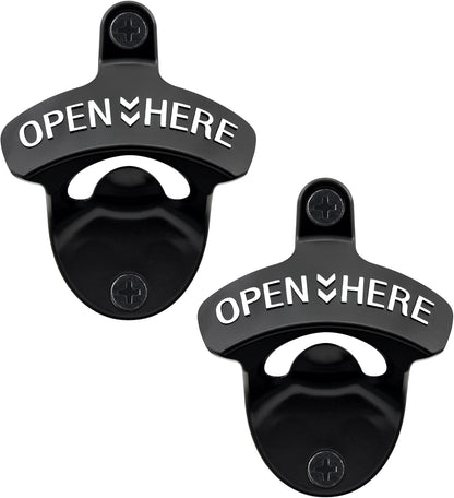 Vintage Copper Bottle Cap Opener Wall Mount, Retro Beer Bottle Opener with Screws for Homes Kitchen (Pack of 2)