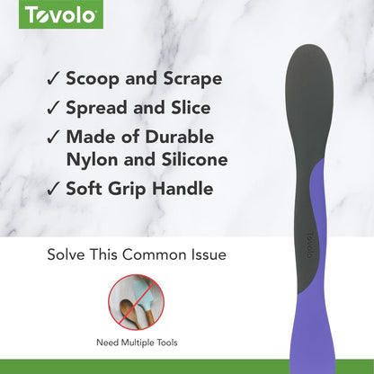 Tovolo Tool for Kitchen Meal Prep to Scoop Spread Slice and Scrape,White/Gray