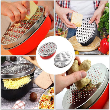 Cheese Grater Two Side Vegetable Slicer Stainless Steel Potato Shredder with Container Use for Carrots Cucumbers Onion Potato