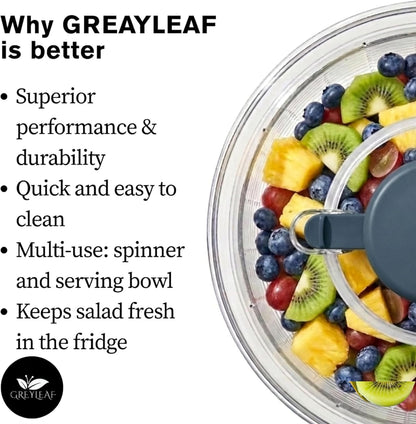 Salad Spinner 3.8 Qt – Large Lettuce Spinner & Vegetable Washer, Fruit Washer Bowl with Strainer, BPA-Free Produce Cleaner & Dryer for Kitchen
