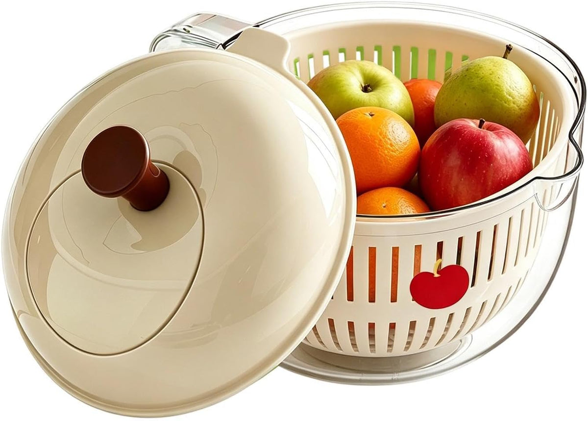 Salad Spinner, Salad Washer And Spinner, Fruit And Vegetable Washer & Dryer, Lettuce Spinners With Vegetable Washing Basket, Fruit Washing Bowl, Easy-Clean Kitchen Gadget For Greens