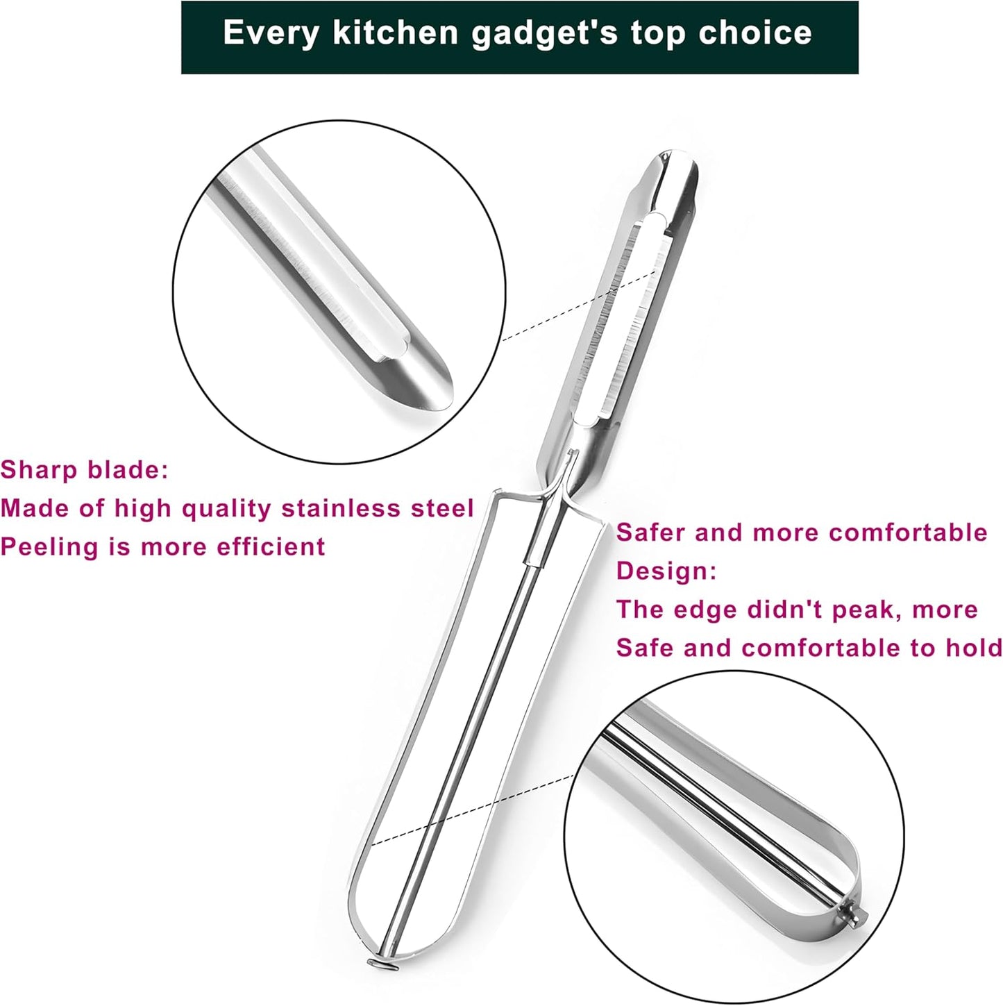Potato Peelers for Kitchen, 2 Pcs, Just Like Mom's old steel Peeler