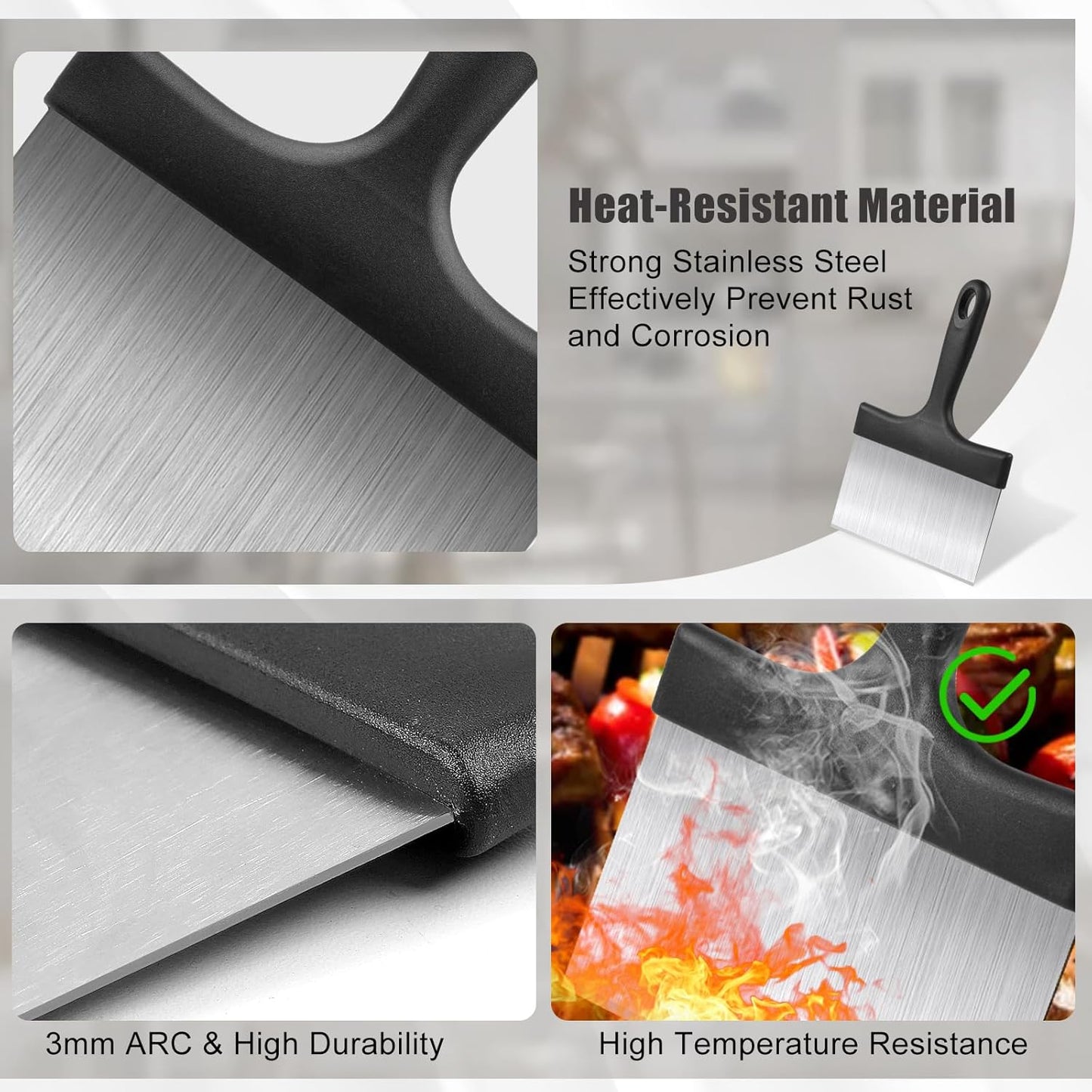 Bench Scraper,Dough Scraper,Premium Stainless Steel Dough Cutter with Measuring Scale,Multi- Purpose Food Scraper for Pastry,Cake,Pizza,Bread,Cooking