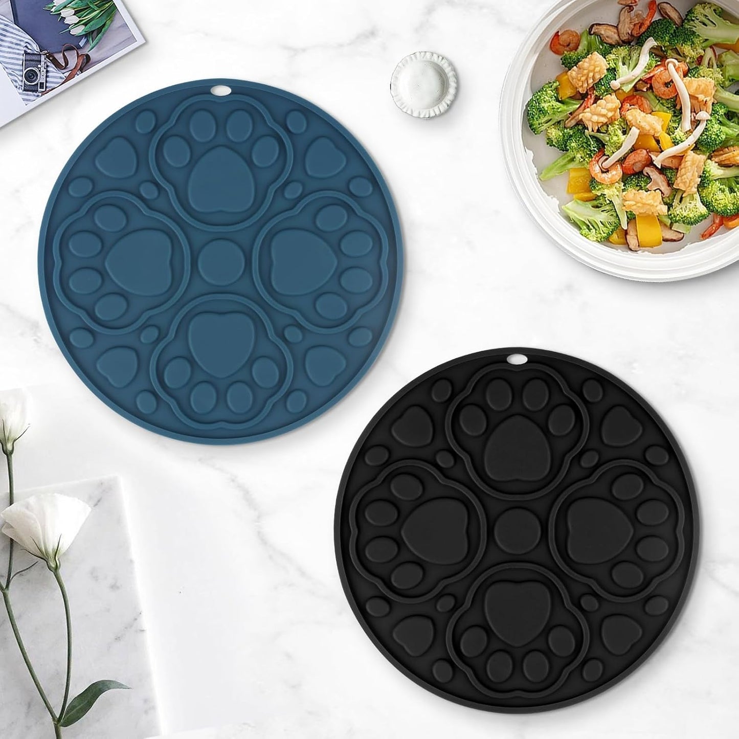 7 Inch Silicone Trivet Mats Set for Hot Dishes, 3 Pack Grey Non-Slip Heat Resistant Hot Pads Holders for Kitchen, Counter, Table - Anti Stain Plate Mats for Hot Pots and Pans