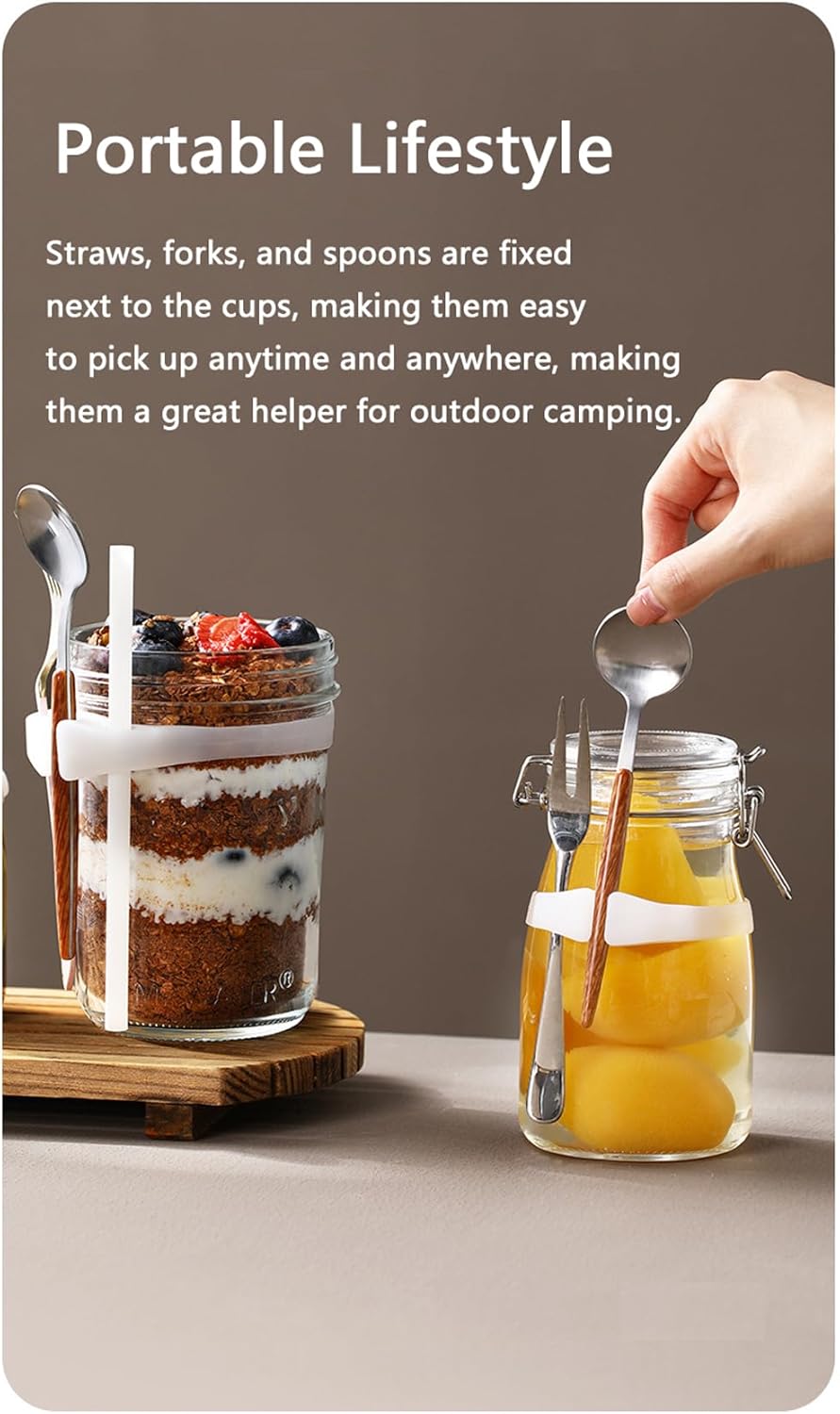 3 Pcs Silicone Spoon Buckle Strap 3 Pcs Water Bottle Handle Strap，Mason Jars Holder Straw Spoon Rest Silicone Coffee Carrier Kitchen Accessories Spoon Holder Kitchen Utensil Holder 6 Pcs/Set