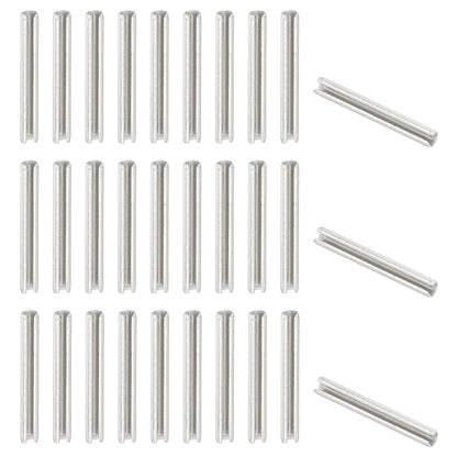 PATIKIL Slotted Spring Pin, 50 Pcs 1/8" x 3/4" (3.2mm x 20mm) 304 Stainless Steel Split Roll Pins Spring Dowel for Home Improvement Automotive Machine Repair, Silver - Colors B