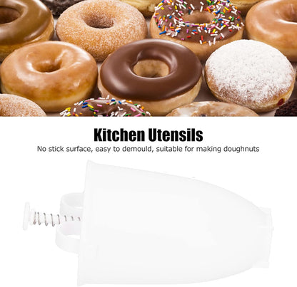 Manual Donut Dispenser, Food Grade Donut Dropper Easy Squeeze Doughnut Batter Dispenser for Home Kitchen DIY Baking Family Dessert Making (White)