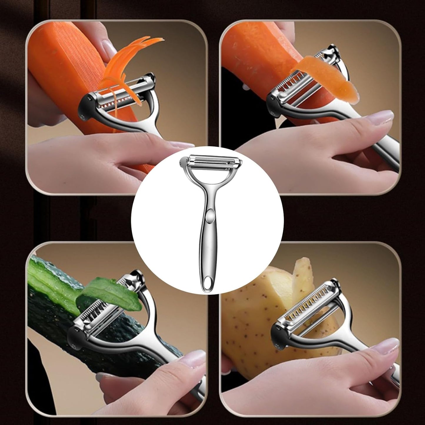 Multifunctional vegetable and fruit peeler - 2-in-1 shredding and peeling device - Peels fruits - Suitable for the kitchen