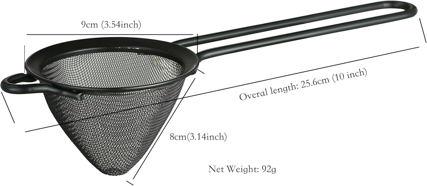Fine Mesh Cocktail Strainer, Stainless Steel, Long Handle Set of 2 (Stainless Steel set of 2)