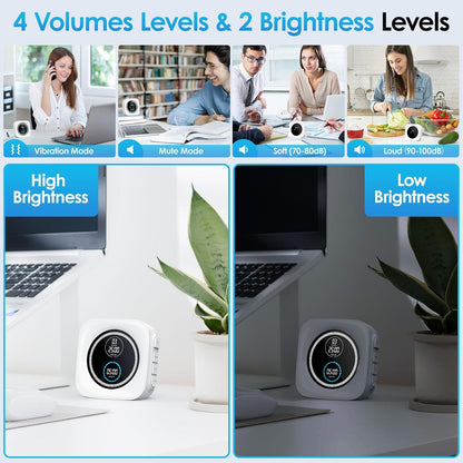 Visual Timer, 99 Minute Digital Kitchen Desk Timer for Office Supplies Home Productivity Management Tool Countdown Count Up, White