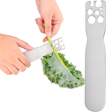 Stainless Steel Herb Stripper Tool with Handle – Metal Kale Leaf & Stem Remover for Rosemary, Thyme, Collard Greens