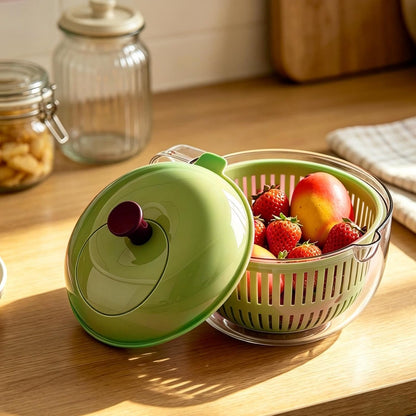 Salad Spinner, Salad Washer And Spinner, Fruit And Vegetable Washer & Dryer, Lettuce Spinners With Vegetable Washing Basket, Fruit Washing Bowl, Easy-Clean Kitchen Gadget For Greens