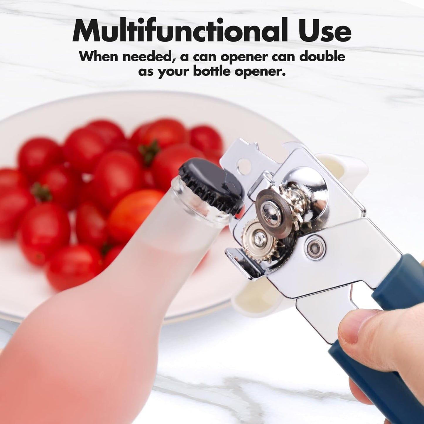 Can Opener Manual, COKORA Can Openers Hand Held with Comfort Anti-Slip Handles, Heavy Duty Stainless Steel Can Opener Smooth Edge and Bottle Openers, Easy Turn Can Openers for Seniors, Kitchen, Green