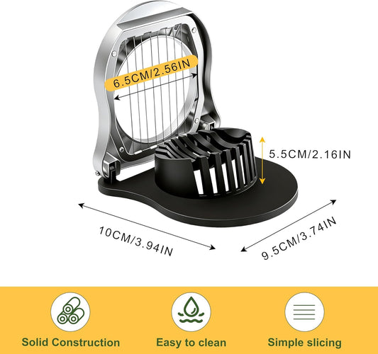 3 in 1 Egg Slicer, Egg Cutter Egg dicer for Boiled Eggs -Stainless Steel Wire with 3 Slicing Styles