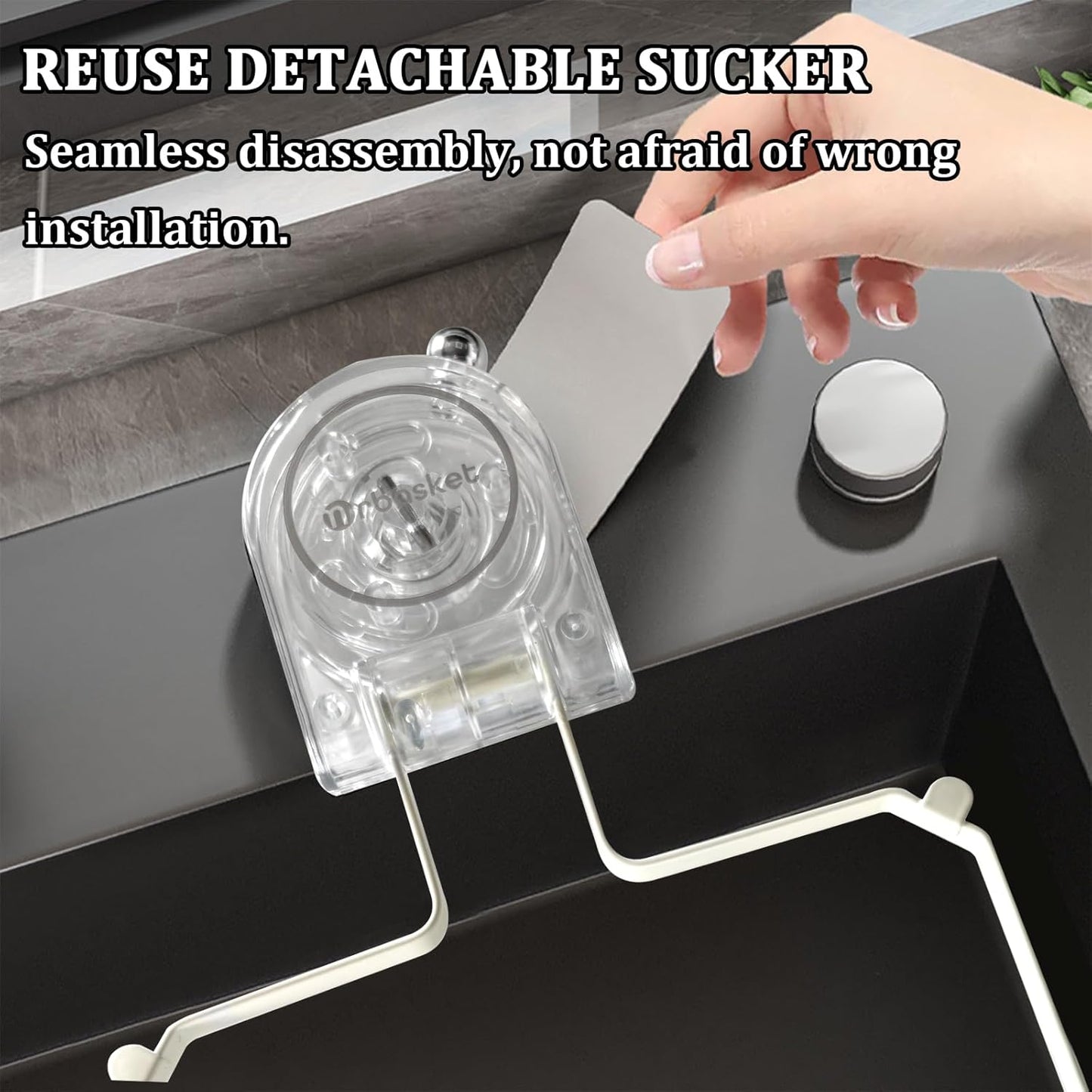Kitchen Sink Strainer with 100 PCS Filter Mesh Bag, Food Waste Filter Basket, Suction Cup Folding Washing Vegetables and Fruits Drying Bag Holder(Silver)