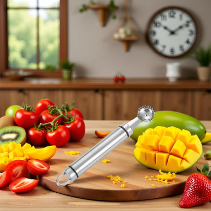 Stainless Steel Strawberry Huller and Tomato Stem Corer Tool Multi-Function Stainless Corer and Pitter Remover for Strawberry Gadgets Kitchen Blade Craft Fruit Tools, Tomato