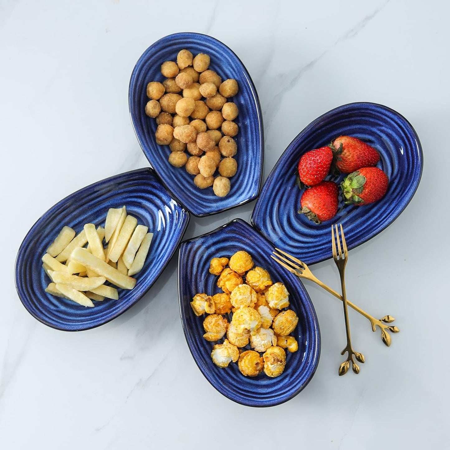 Hasense Spoon Rest for Stove Top - Blue Swirl Pattern Spoon Holder for Stove, Heat-Resistant Spoon Rest for Kitchen Counter, Ceramic Cooking Utensil Rest Ladle Holder for Spatula or Tong, 5.7 Inch