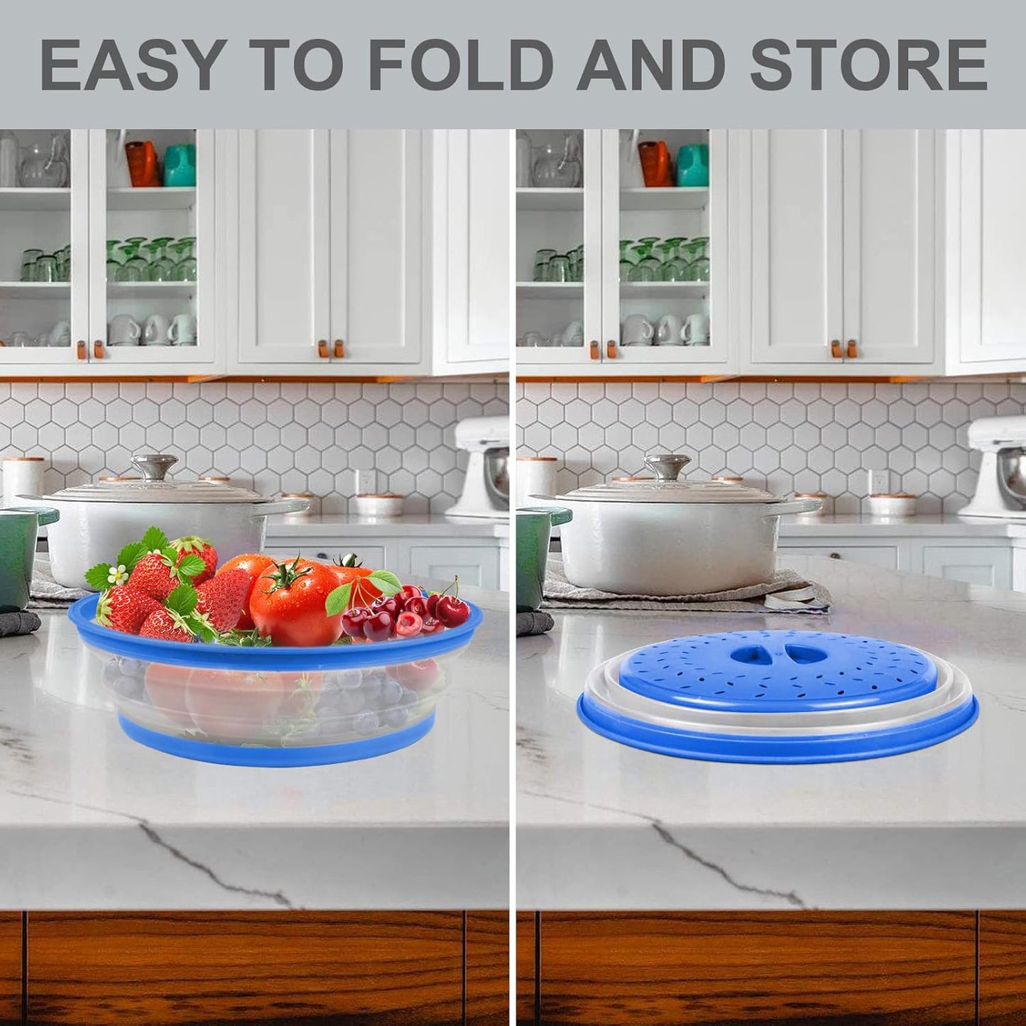 2 in 1, Aidacom Microwave Splatter Cover for Food & Silicone Microwave Mat, Mat as Bowl Holder, Trivet, Pot Holders, Drying, Baking, Utensils Rest for Kitchen Counter, Dishwasher Safe, Grey