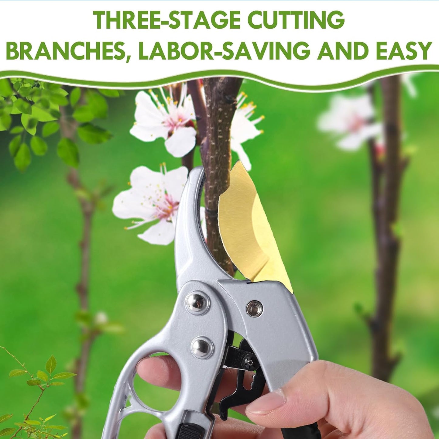 Premium Germany Pruning Shears, Work 3 Times Easier, Pruners Heady Duty, Sharp Garden Clippers Cut Fresh Flower, Hedge, Herb, Indoor Plants, Gardening Tools Scissors, Arthritis Weak Hand Snips