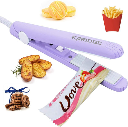 Karidge chip Bag Sealer Mini, Handheld Heat Sealer for Chip Bags and Mylar Bags, Portable Bag Resealer for Food Storage - Black