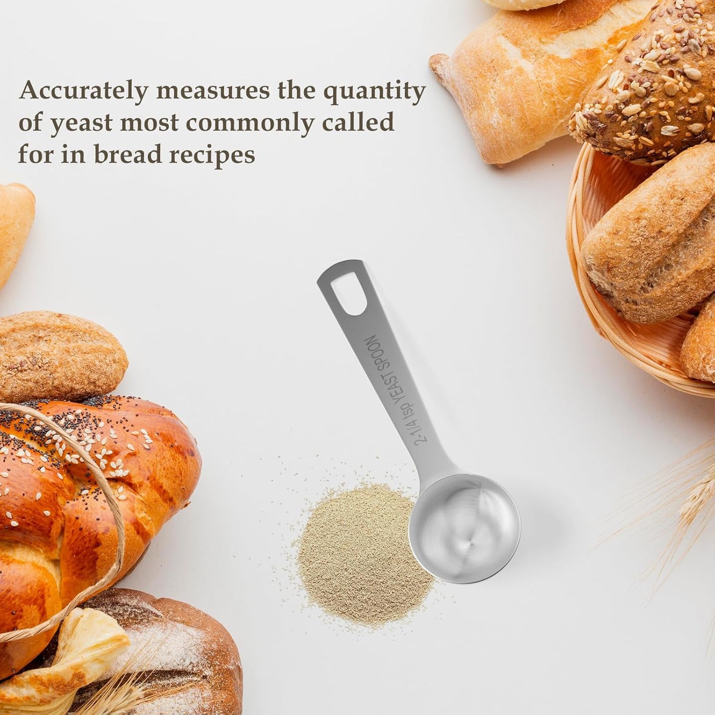 1PCS Yeast Measuring Spoon, Stainless Steel 2-1/4 Teaspoons, 2.25tsp, 0.25 Ounces
