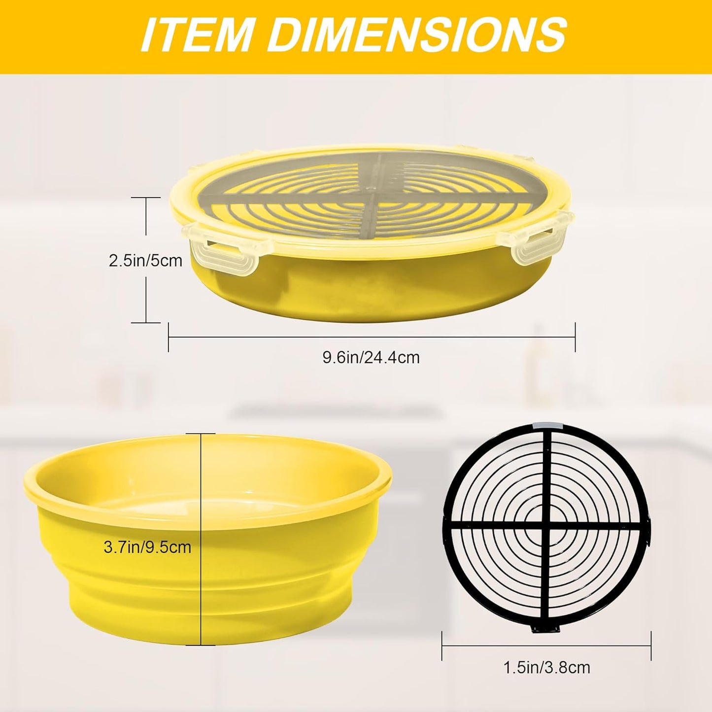 FJNATINH Collapsible Batter Bowl - Mess Free Better Breader Shaker Bowl with Lid Breading Shaker Container - Great for Fried Fish, Fried Chicken, Onion Rings, Wings & More,No Leak,Easy to Store